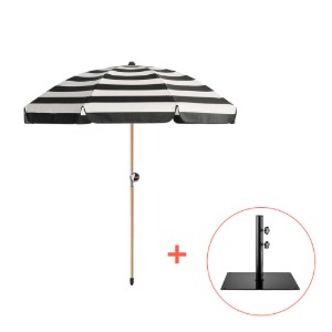 [시즌 할인] Beach Umbrella, Chaplin Stripe + Base