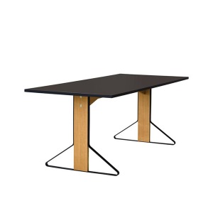 Kaari Table rectangular, linoleum black