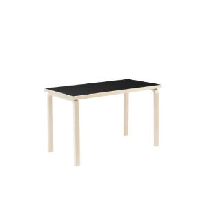 Aalto Table rectangular 80A, Black Linoleum
